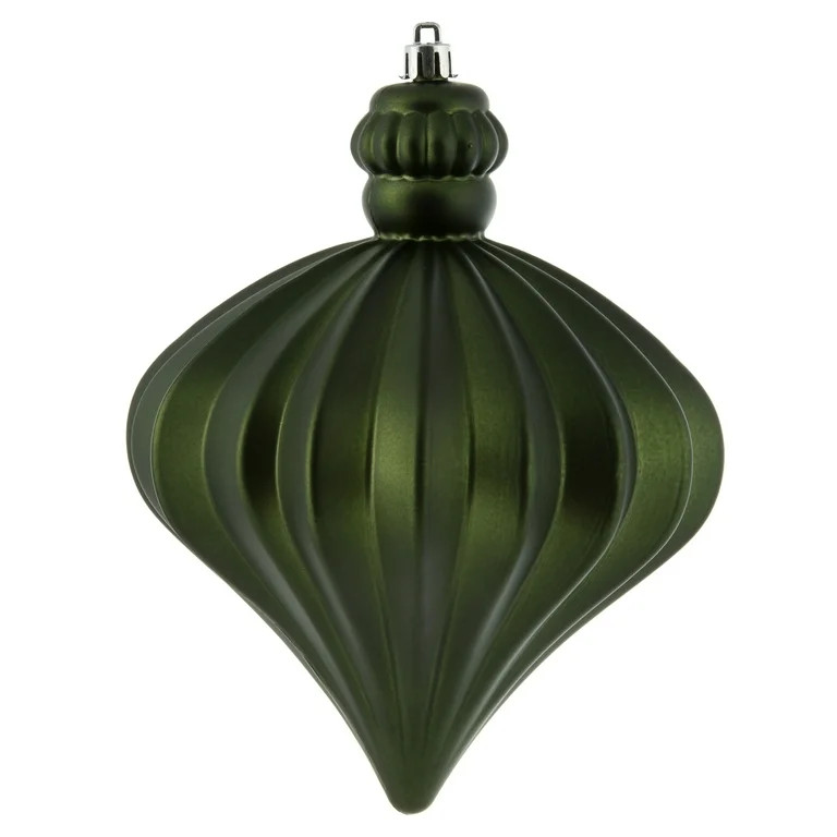 Vickerman 6" Moss Green Matte Onion Drop Christmas Ornament, 4 per Bag | Walmart (US)