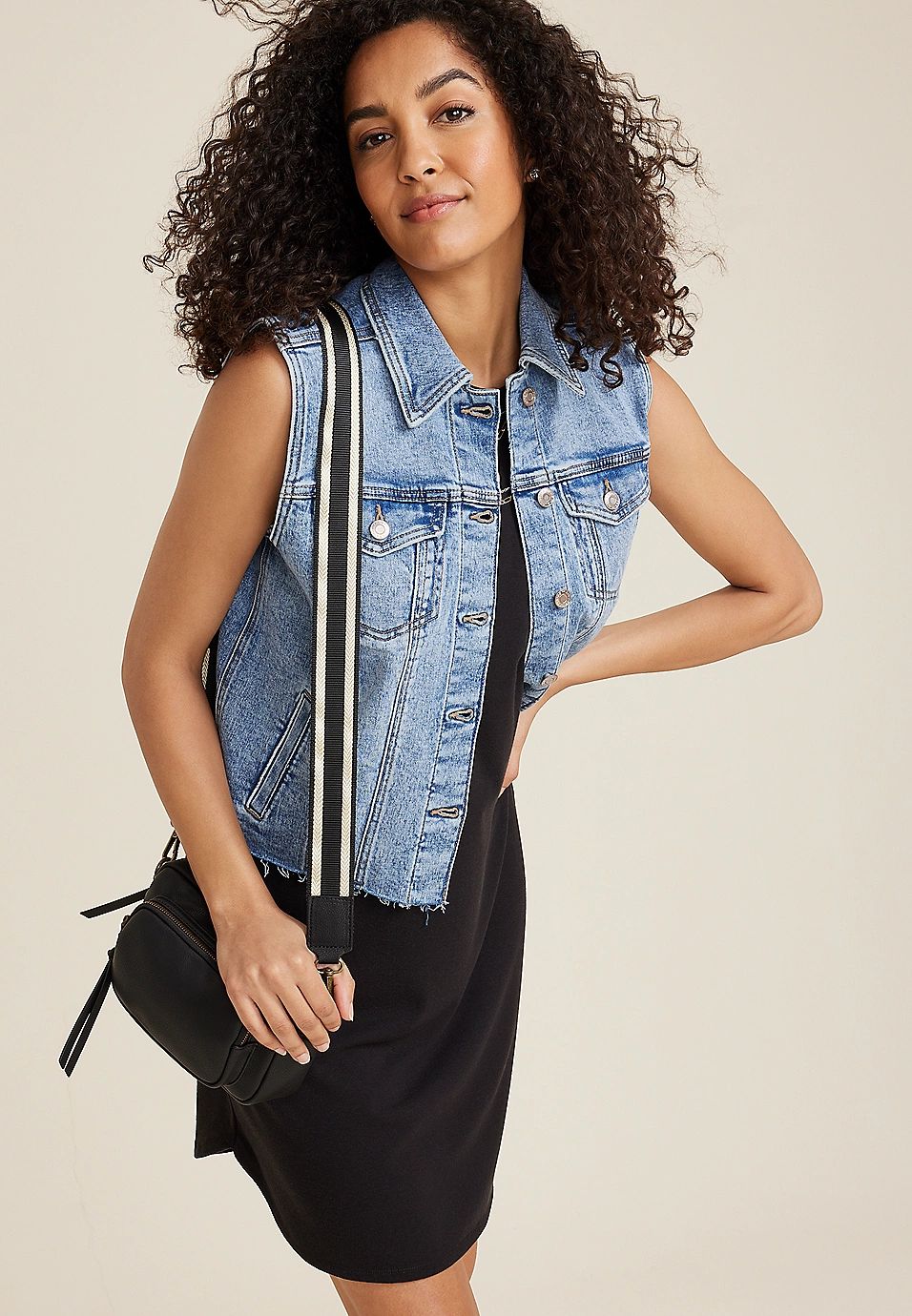 Raw Hem Denim Vest | Maurices