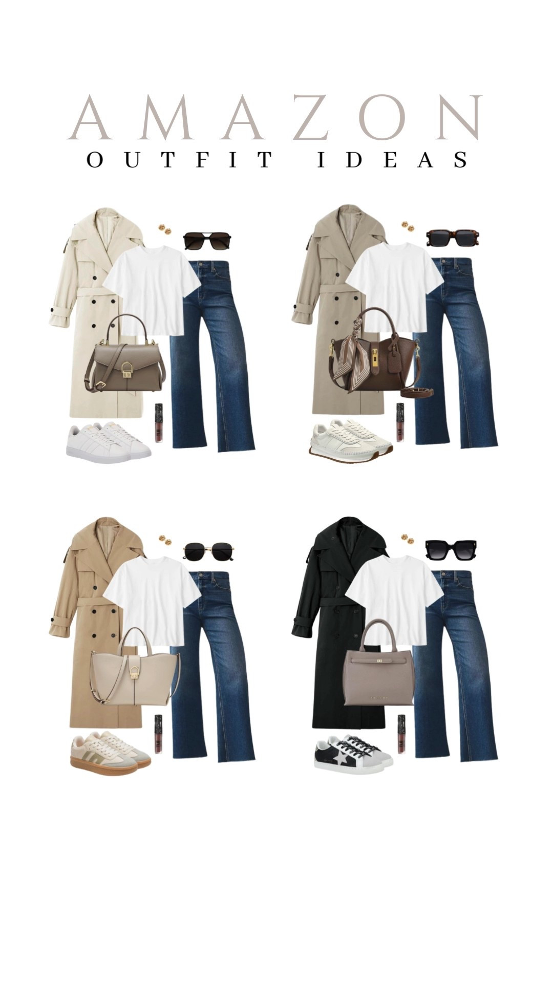 Chic and casual with this perfect outfit. The trench coat is a must have!
oversized long trench coat, top handle tote bag, adidas sneakers, plain white cropped tee, casual outfit idea, amazon fashion, spring style, trendy look, viral fashion, affordable style, amazon favorite, top picks, best seller, spring look, transitional outfit idea

#LTKU #LTKSeasonal #LTKootd
