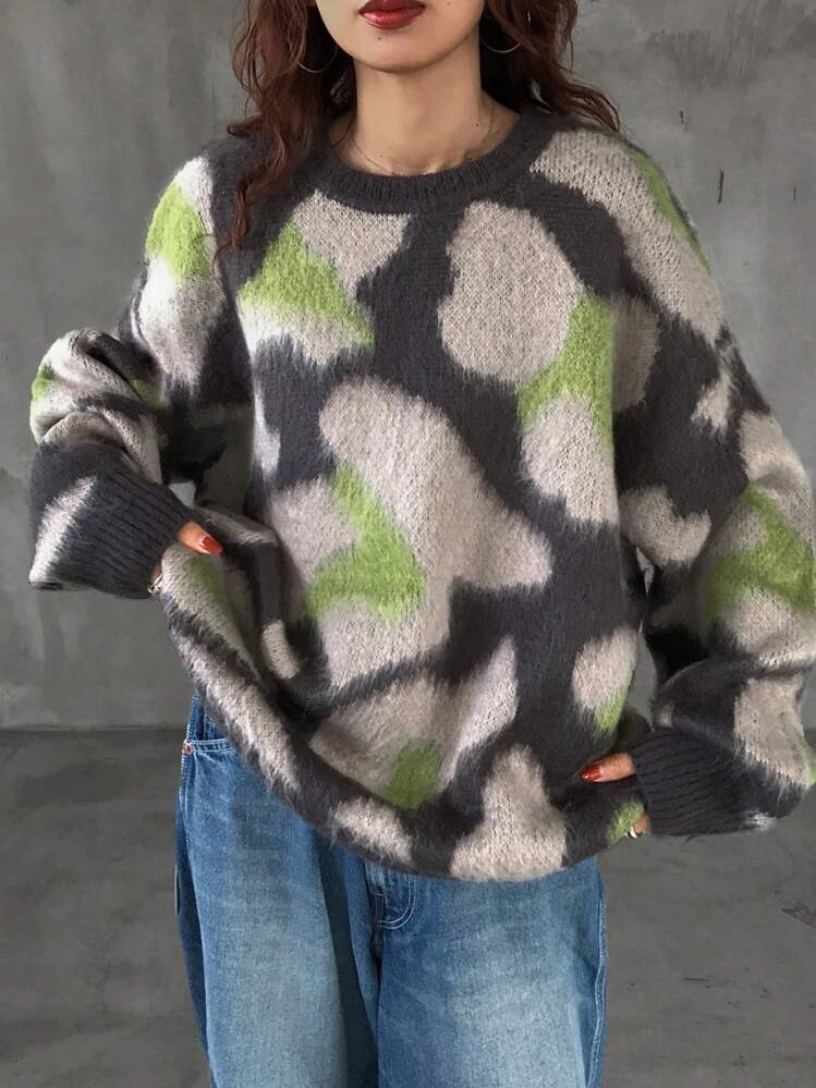 FRIFUL 1pc Women Crew Neck Long Sleeve Minimalist Sweater, Casual Daily Wear,Long Sleeve Tops,Fal... | SHEIN