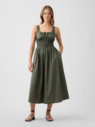 Smocked Tie-Front Midi Dress | Gap Factory | Gap Factory