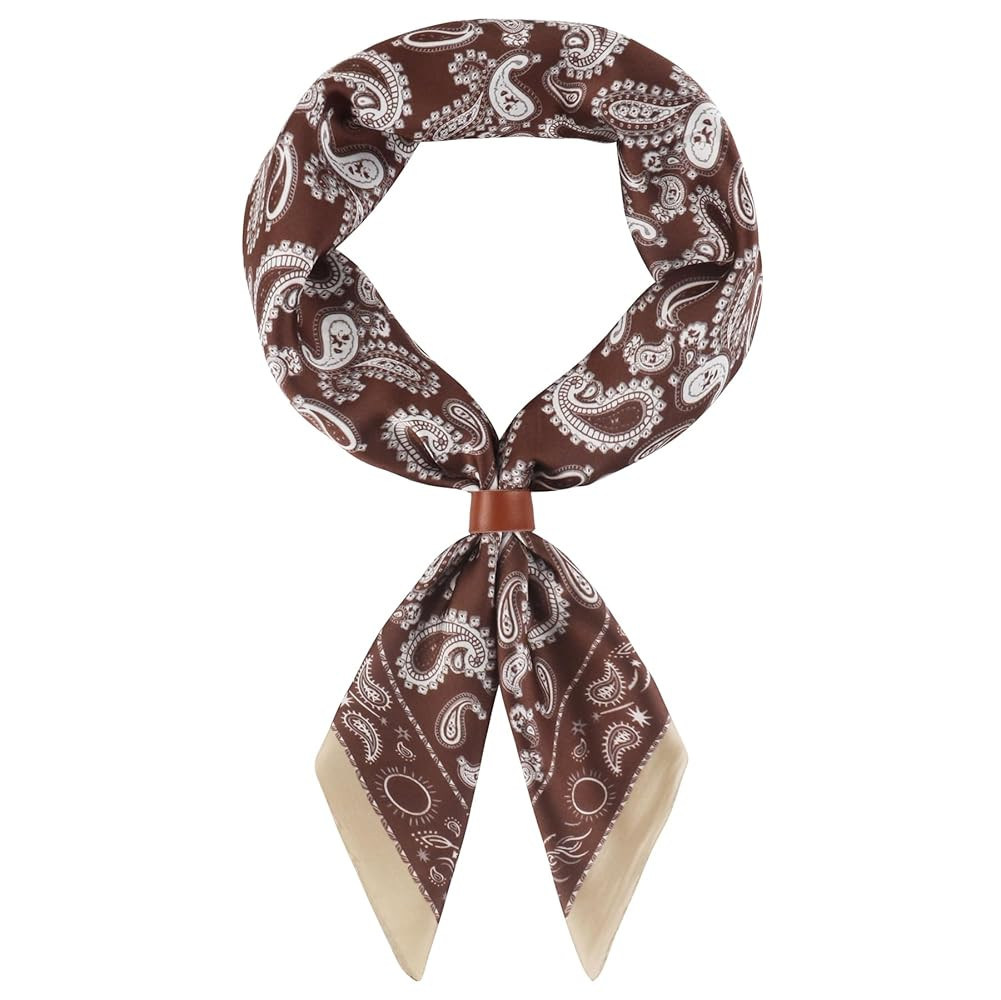 27.5 Inches Square Silk Feeling Neck Scarf for Men Necktie Silk Bandanas Pocket Square Cowboy Sca... | Amazon (US)