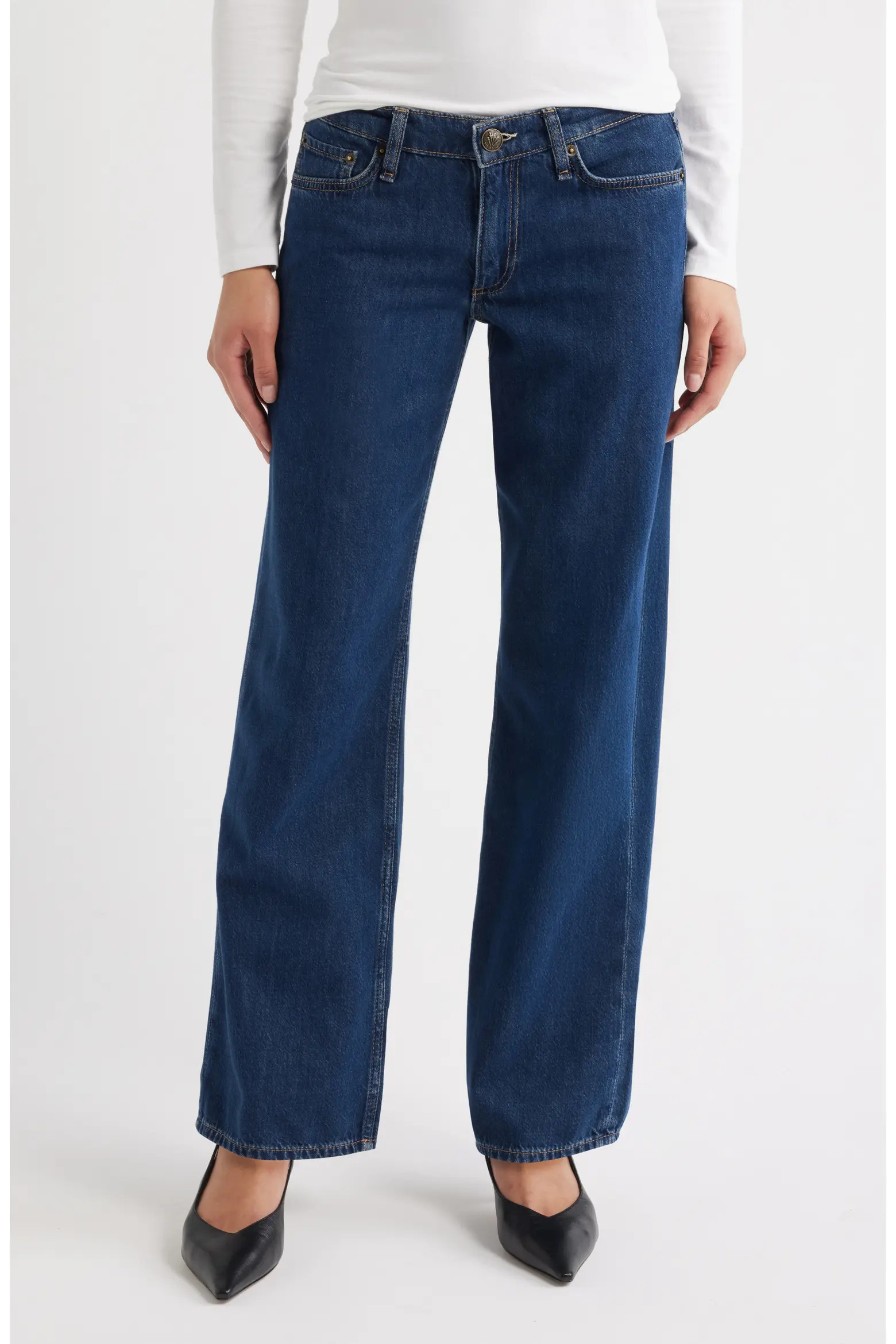 Featherweight Saige Low Rise Full Length Relaxed Straight Leg Jeans (Women) | Nordstrom | Nordstrom