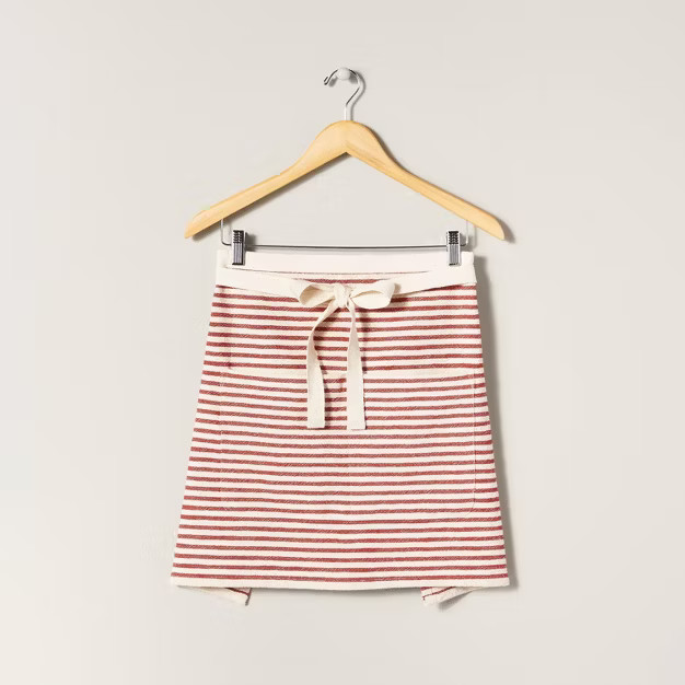 Ticking Stripe Waist Cooking Apron Dark Red/Cream - Hearth & Hand™ with Magnolia | Target