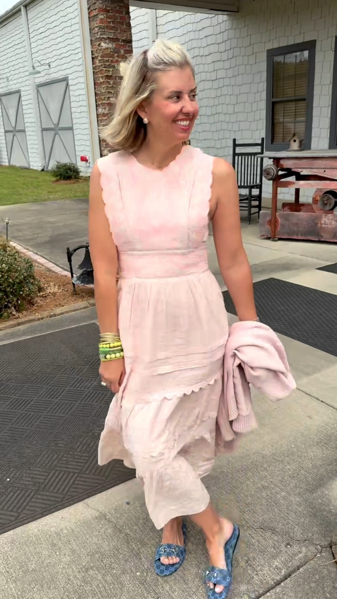 Oh this dress is such a yes!! The material is like a quilted cotton and has a gorgeous cut out in the back. I’m wearing an XS & 38.5 sandal (1/2 size up).

#LTKgrwm #LTKSeasonal #LTKootd