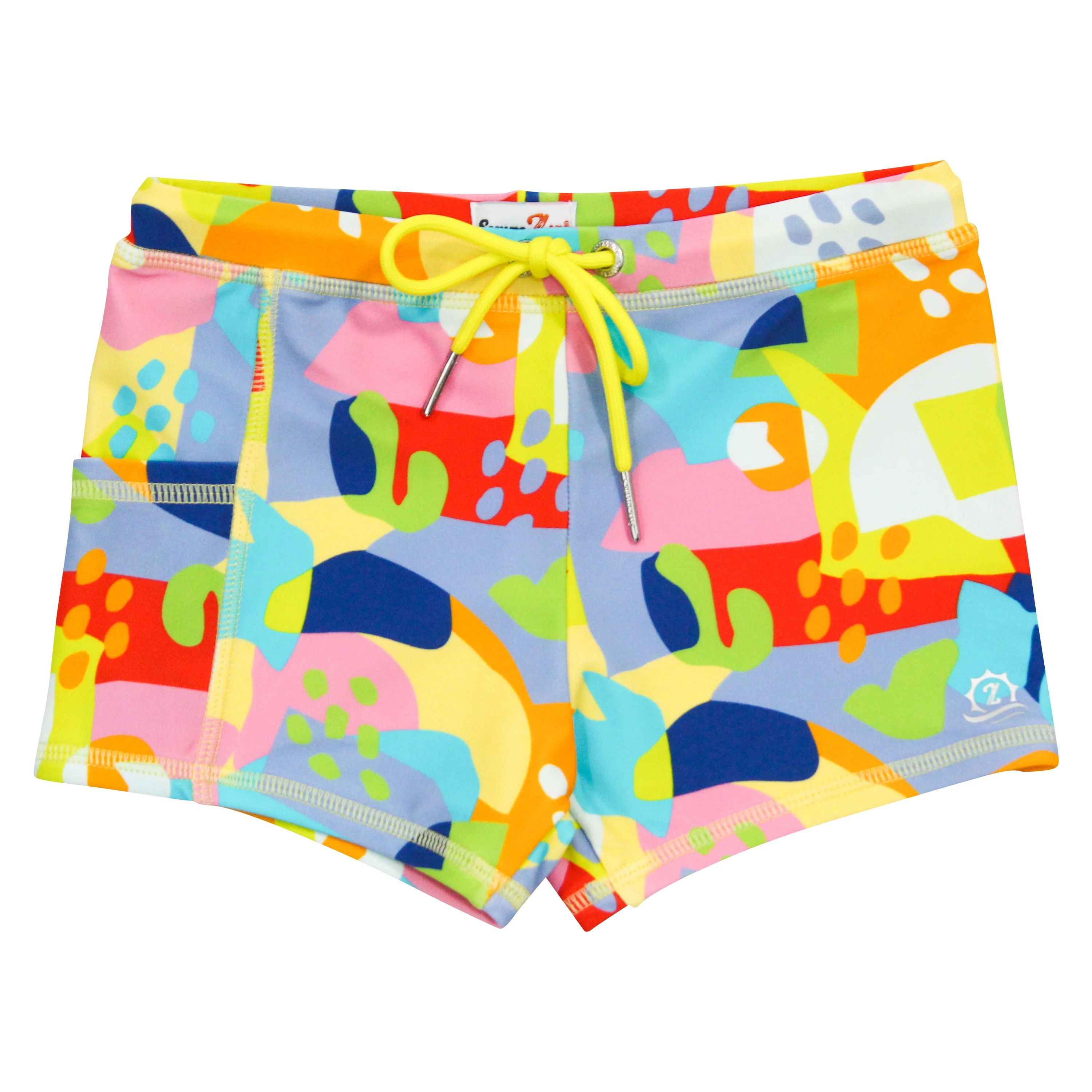 Kid's Euro Swim Shorties | "Joyful" | UPF 50+ Sun Safe Swimwear | SwimZip
