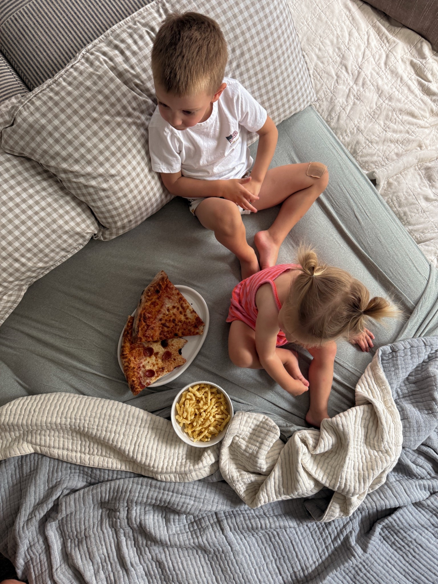 Bedding we put on our air mattress for a living room movie night! The blue blanket is such a good find — looks like Parachute for $30!

#LTKFindsUnder50 #LTKHome
