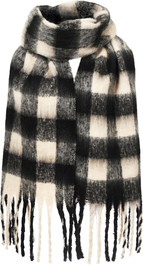 Oversized Blanket Scarf for Women Winter Fall Chunky Plaid Soft Cashmere Feel Thick Scarves with ... | Amazon (US)