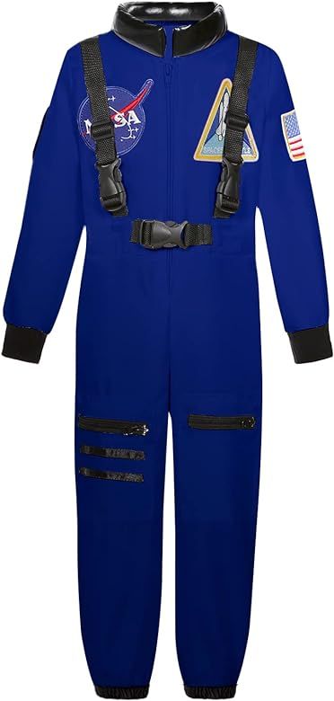Dormstop Astronaut Costume for Kid Boy NASA Space Jumpsuit Space Outfit Pretend Dress up 3-12Year... | Amazon (US)