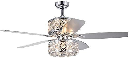 Warehouse of Tiffany CFL-8376REMO/CH Velko 52-inch 6 Dual Lamp Crystal Shade (Includes Remote and... | Amazon (US)