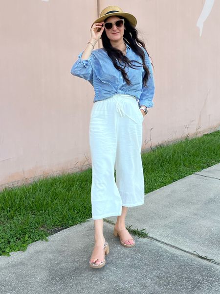 Summer linen outfit. These pants are so comfortable! They are lined. 

#LTKTravel #LTKFindsUnder50 #LTKSeasonal