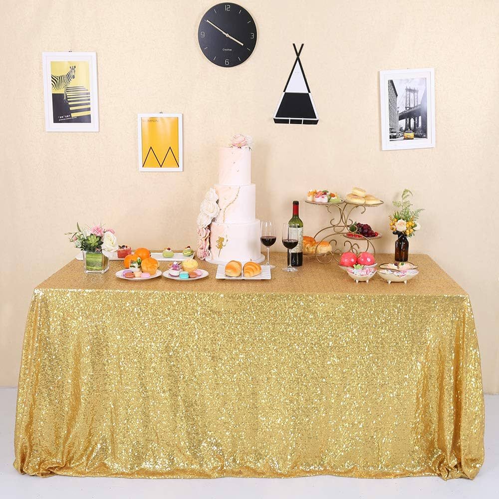 GFCC Sparkle Gold Sequin Tablecloth 60"x120" for Wedding Party Banquet Christmas Rectangle Table ... | Amazon (US)