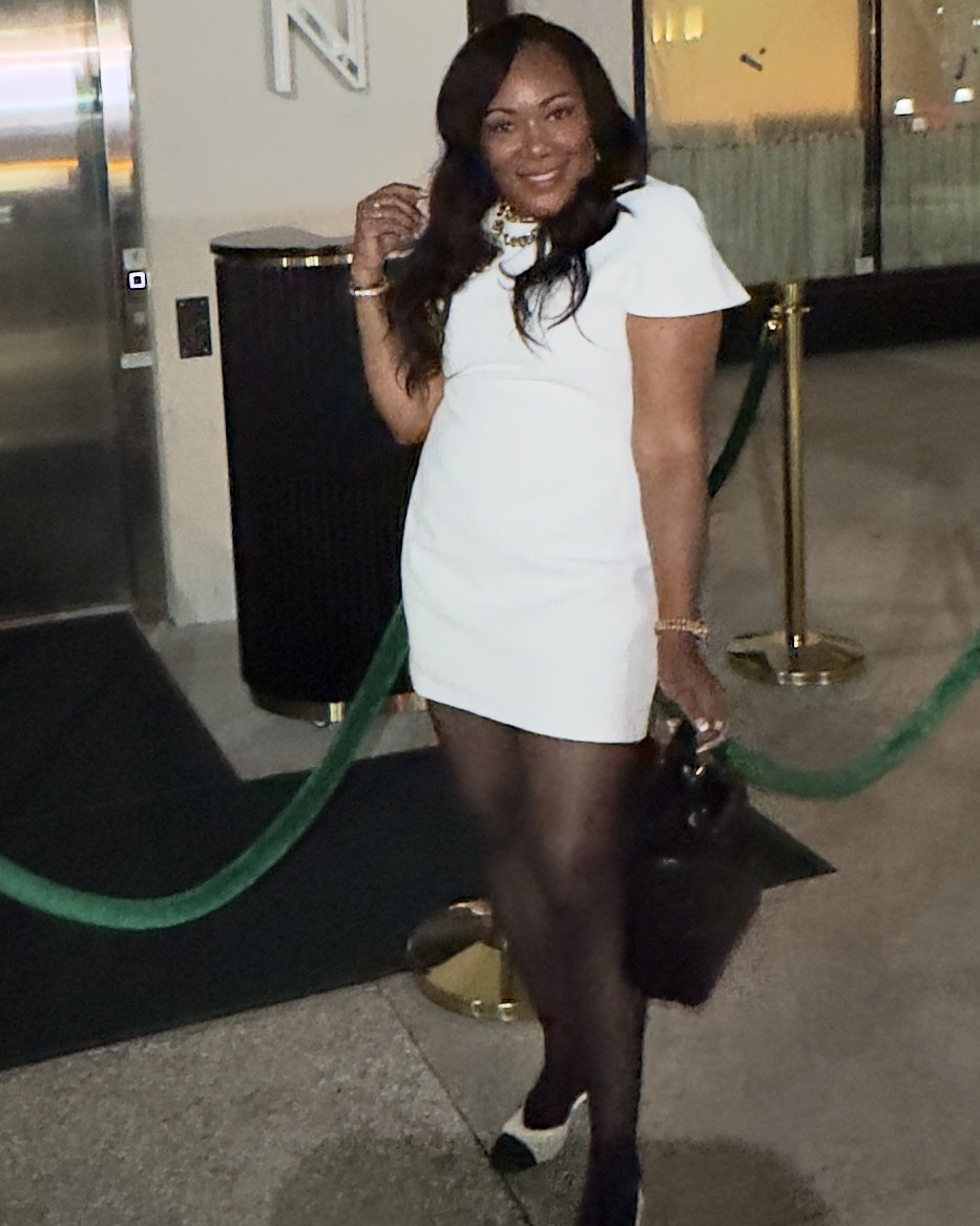 We love a white mini dress with black tights!  It’s the perfect dinner date look!

#LTKdayinmylife #LTKfoodie #LTKOver40