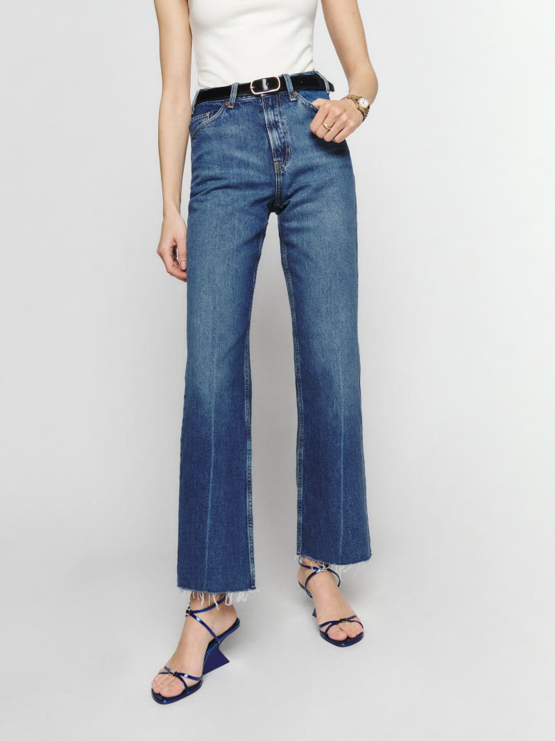 Hill Mid Rise Kick Flare Jeans | Reformation (Global)