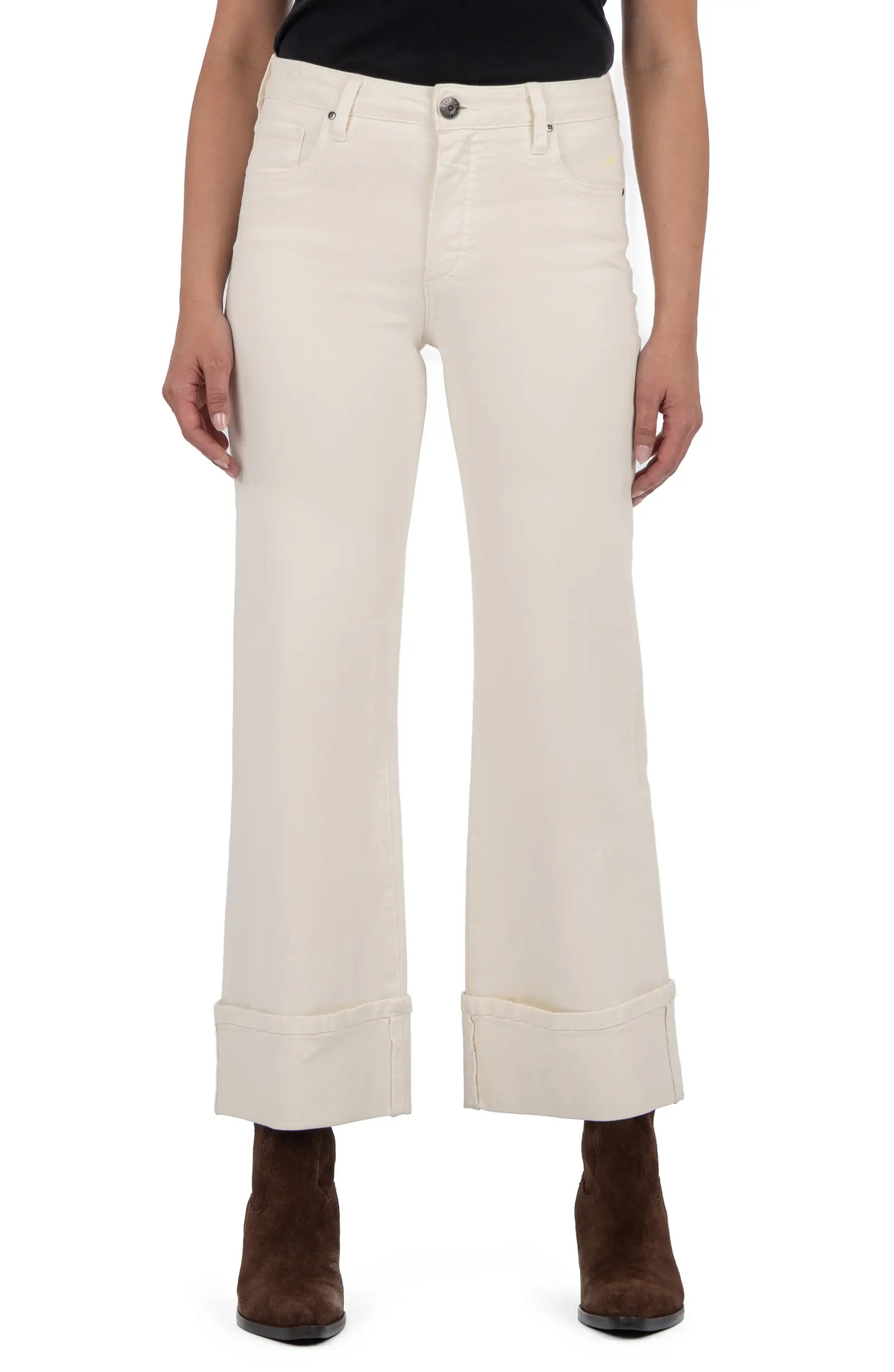 Meg Fab Ab High Waist Cuffed Ankle Wide Leg Jeans | Nordstrom