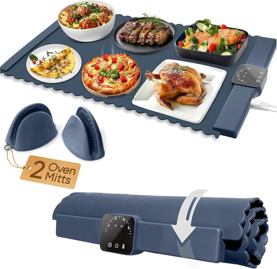 Warming Mat for Food – 24x16” Foldable Buffet Tray with 5 Temperature Settings & Auto Timer ... | Amazon (US)