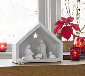 White Ceramic Nativity Set | Pottery Barn CA
