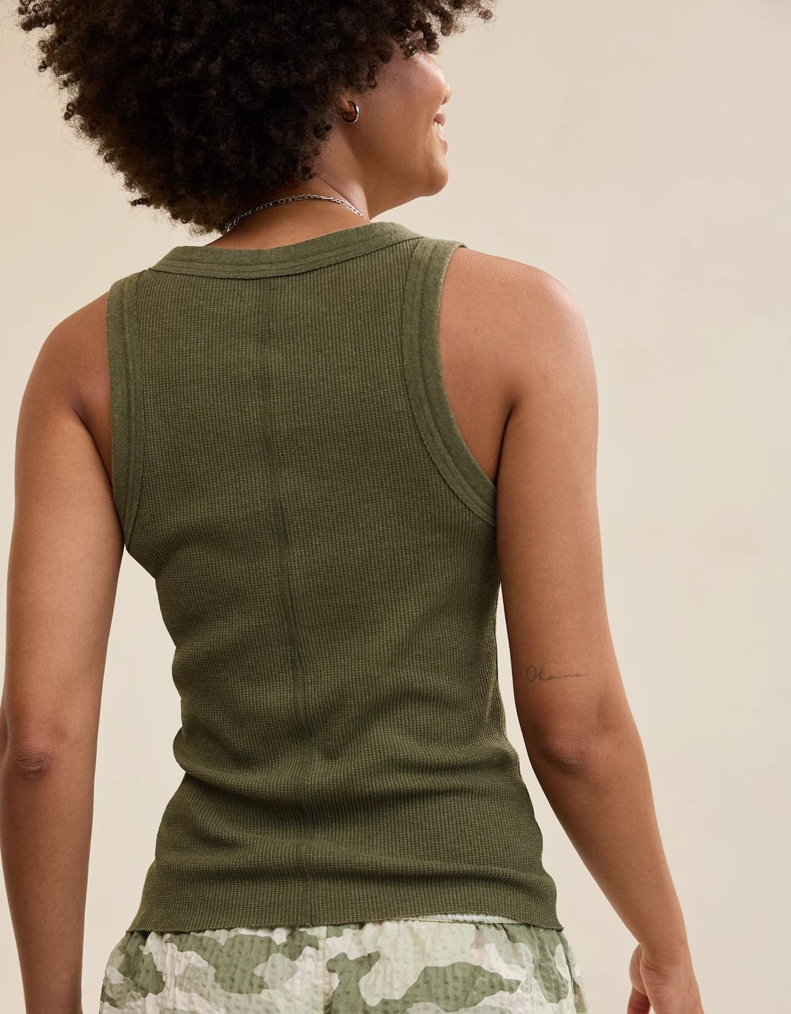 Aerie Unwind Waffle Henley Tank Top | Aerie