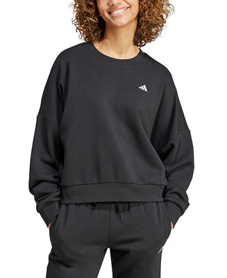 adidas Women's Essentials Feel Cozy Logo Fleece Sweatshirt - Macy's | Macy's