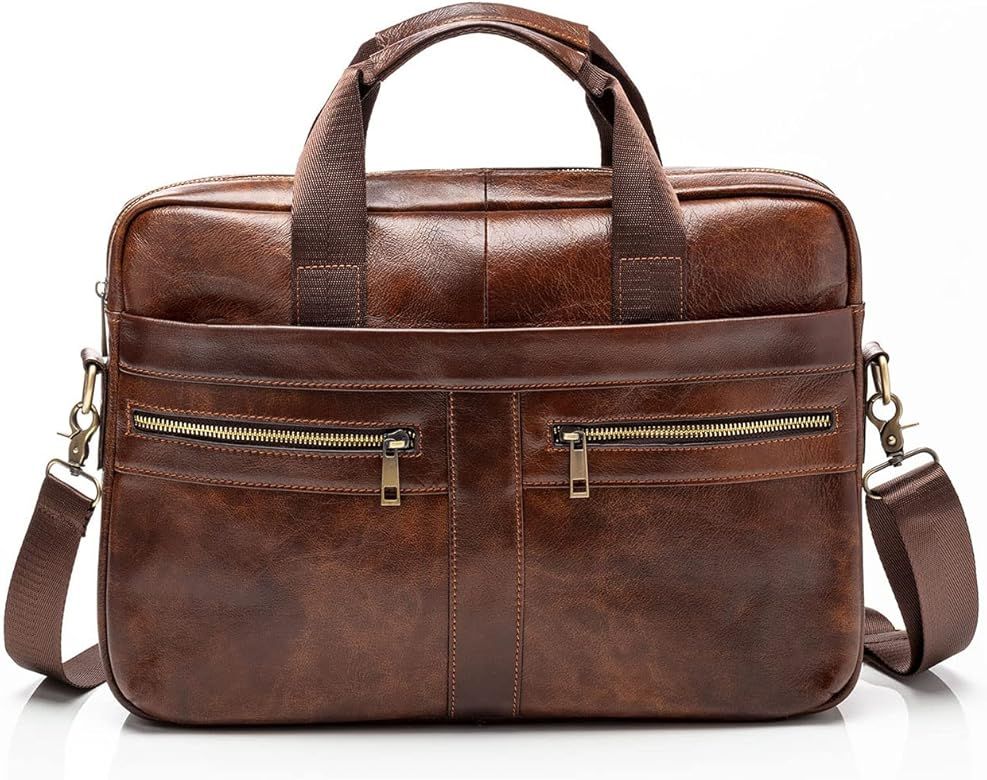 Genuine Leather Briefcase for Men with Padded Protection for 14 inch Laptop | Amazon (US)