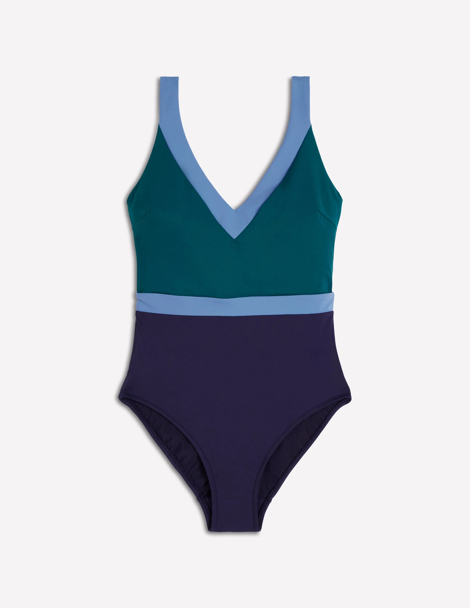 Campania Cross-back Swimsuit-Pacific Green Colourblock | Boden (US)