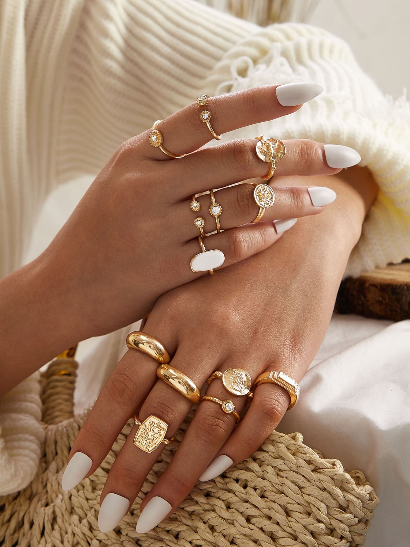 13pcs Rhinestone Decor Ring | SHEIN