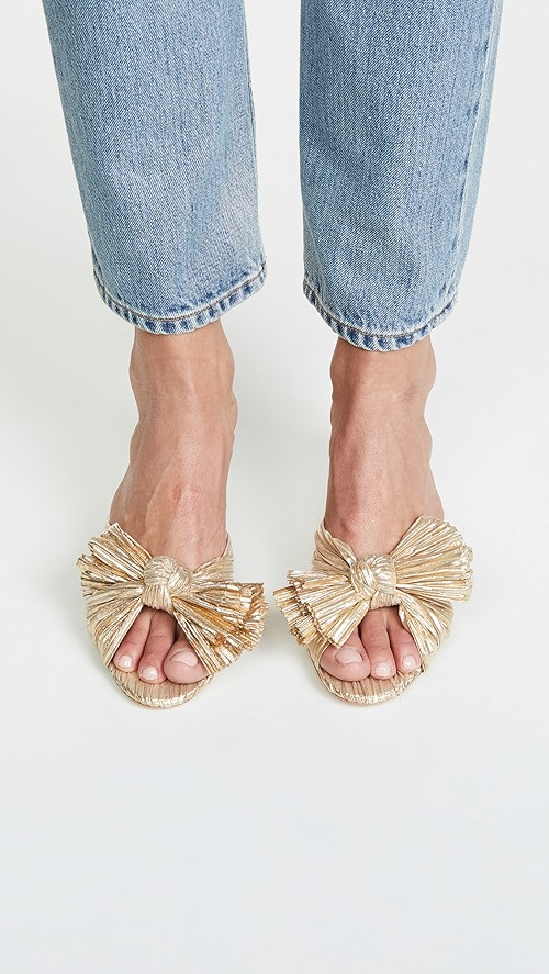 Emilia Pleated Bow Sandals | Shopbop