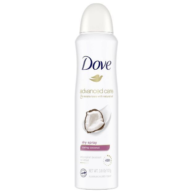 Dove Caring Coconut 48-Hour Antiperspirant & Deodorant Dry Spray - 3.8oz | Target