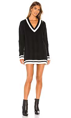 superdown Shawnie Varsity Sweater Dress in Black & White from Revolve.com | Revolve Clothing (Global)