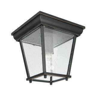 1-Light Imperial Black Outdoor Semi-Flush Mount Light | The Home Depot