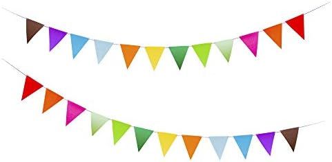 Rainbow Felt Fabric Bunting, 24 Pcs/ 16.4 Feet(2 Pack) Decoration Banners for Birthday Party, Bab... | Amazon (US)