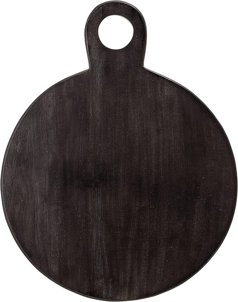 Bloomingville Round Acacia Wood Cheese and Cutting Board with Circle Handle, Black | Amazon (US)