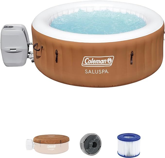 Coleman SaluSpa Ponderosa AirJet 2 to 4 Person Inflatable Hot Tub Round Portable Outdoor Spa with... | Amazon (US)