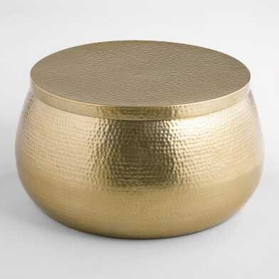 Gold Hammered Metal Cala Coffee Table | World Market