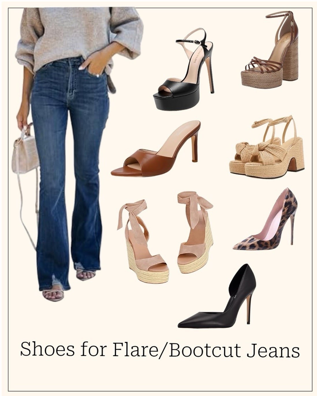Welcome to the first edition of Jeans Friday! I am so excited to start this new series where we break down exactly how to pair your favorite denim with the right footwear so you never have to second guess your outfit again.

We are kicking things off with a personal favorite: Flare and Bootcut jeans. These styles are the ultimate secret weapon for creating a long, lean silhouette, but the magic is all in the hemline. To maintain that effortless look, you want to choose a shoe with enough height to allow the hem to graze the floor without bunching or dragging.
The Best Pairings for Flare and Bootcut:
• Platforms: Chunky styles provide the perfect lift to keep the wide leg opening from swallowing your frame.
• Pointed Toe Heels: These peek out perfectly from under the flare, extending the line of the leg even further.
• Wedges: A sturdy cork or espadrille wedge offers a stable base and a classic summer aesthetic.
• Sandals: Look for heeled slides with a square or pointed footbed to maintain that sharp, elongated line.

Make sure to save this post for your next outfit prep and follow along for more Jeans Friday tips!

How to style flare jeans, best shoes for bootcut jeans, Jeans Friday series, denim styling tips for women, petite to tall fashion hacks, footwear and denim pairings, wardrobe essentials, styling flare jeans with heels, fashion guide for jeans.
#JeansFriday #FlareJeans #DenimStyling #ShoeCheck #StyleTips