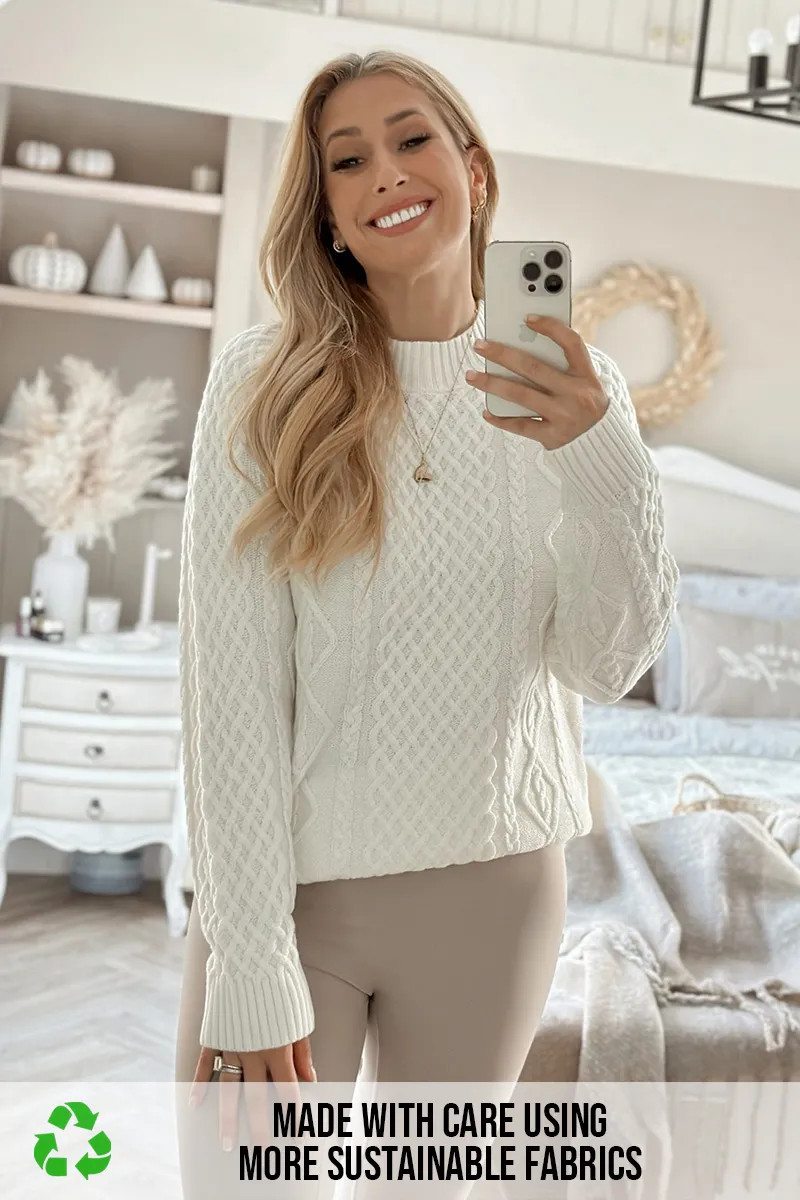 Recycled Cable Knitted Jumper | In The Style (UK)