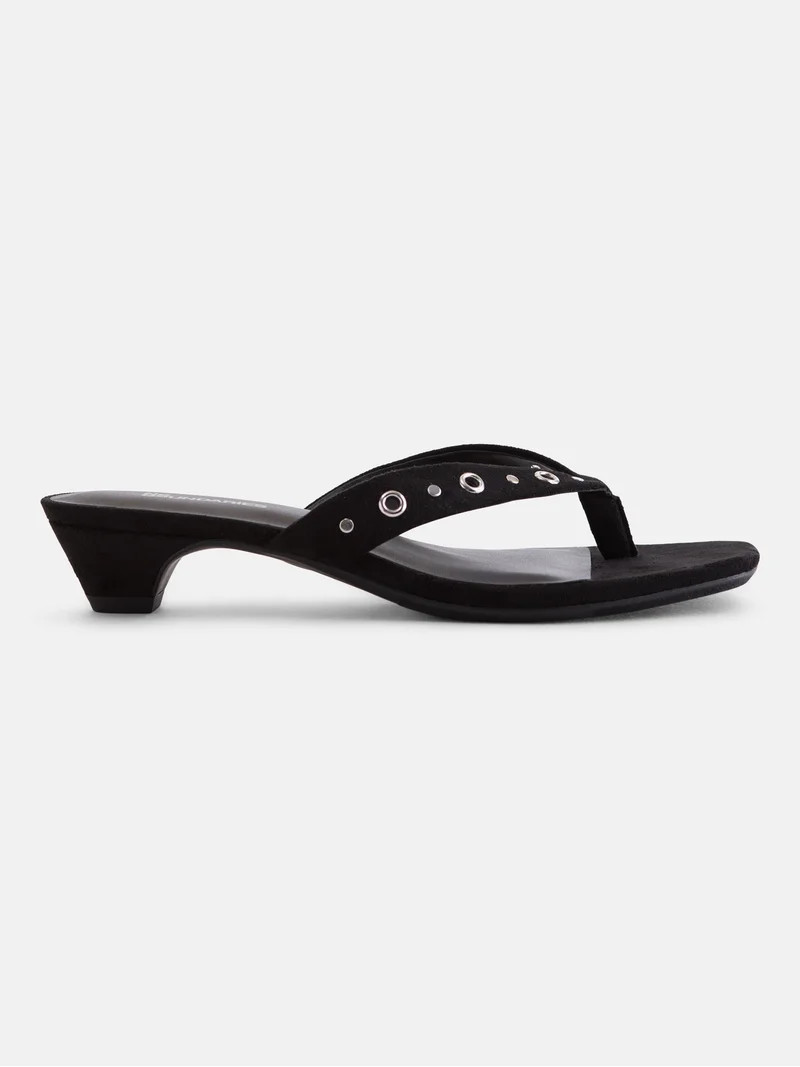 No Boundaries Women's Cone Heel Thong Sandals | Walmart (US)