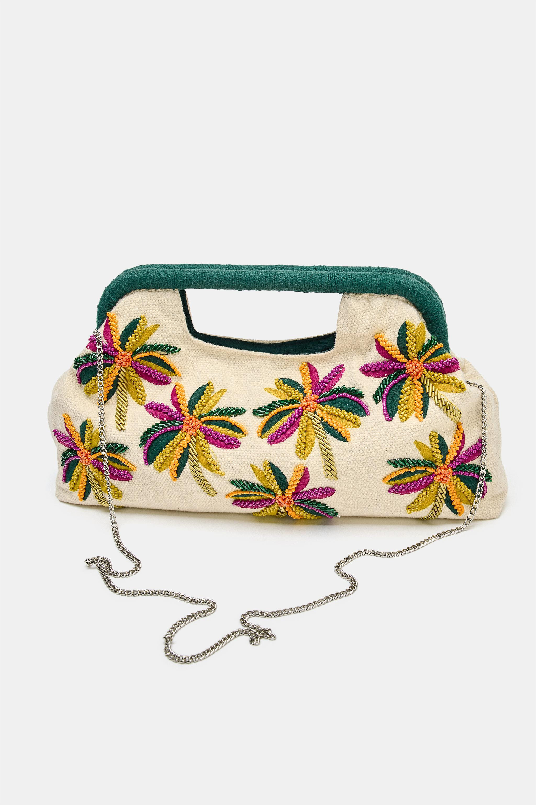 BEADED PRINT POUCH BAG | Zara UK