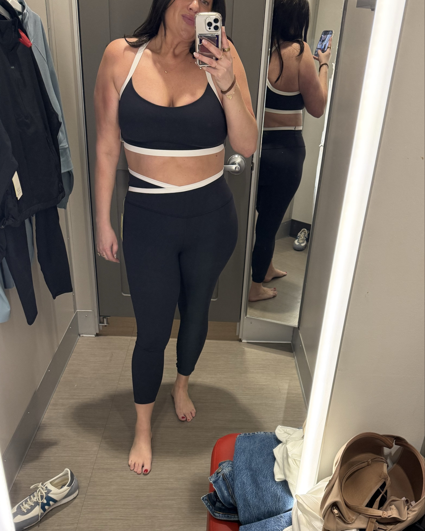 The cutest set obsessed. Britt and I both tried it on and sized up in leggings. Love the matching jacket. 

#LTKFitness #LTKSaleAlert #LTKMidsize