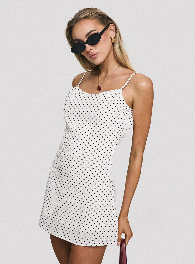 Cookie Mini Dress White Polka Dot | Princess Polly US