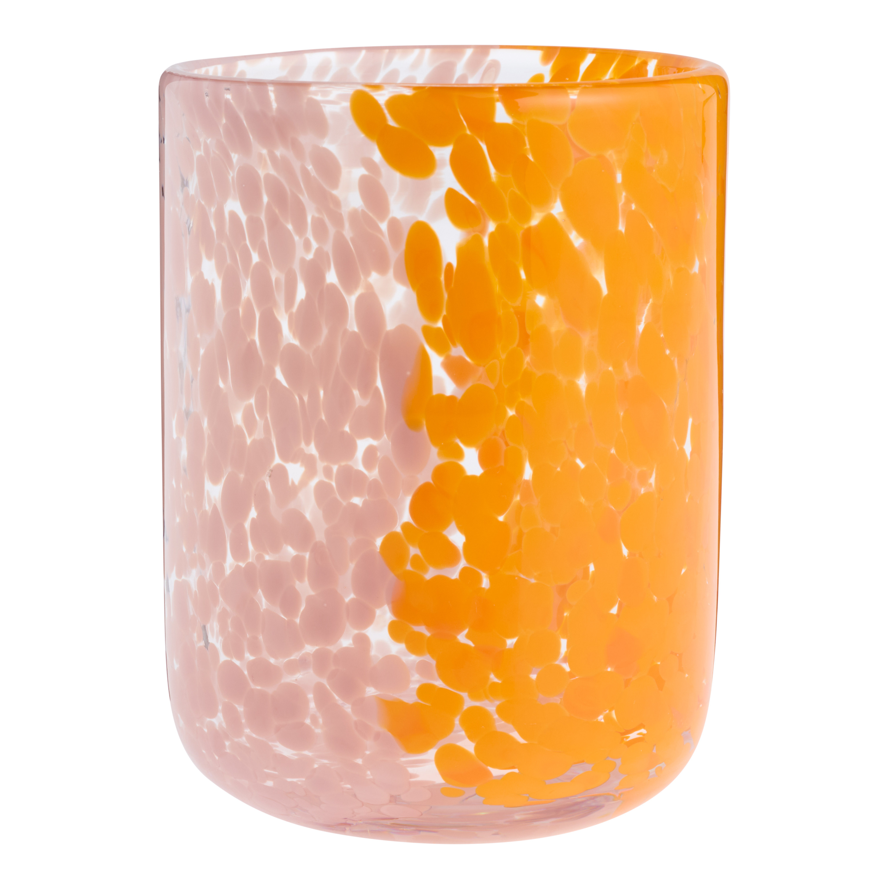 Pink and Orange Confetti Double Old Fashioned Glass - World Market | World Market