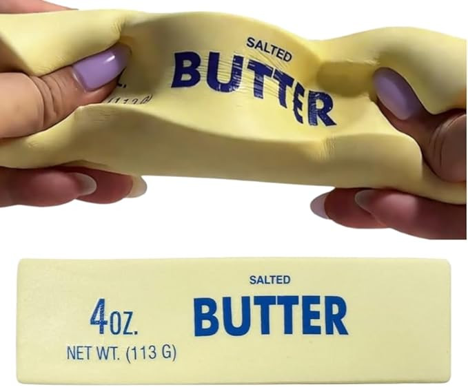 Slow Rebound Cute Butter Squeeze Stress Balls, Upgraded Squeeze Ball Realistic Butter Stick Soft ... | Amazon (US)