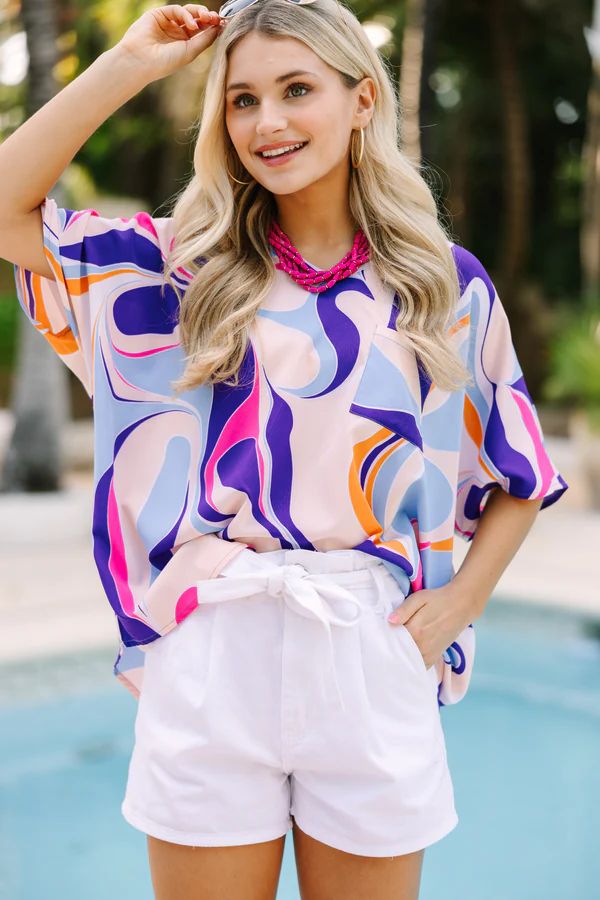 Couldn't Be Better Purple Abstract Top | The Mint Julep Boutique
