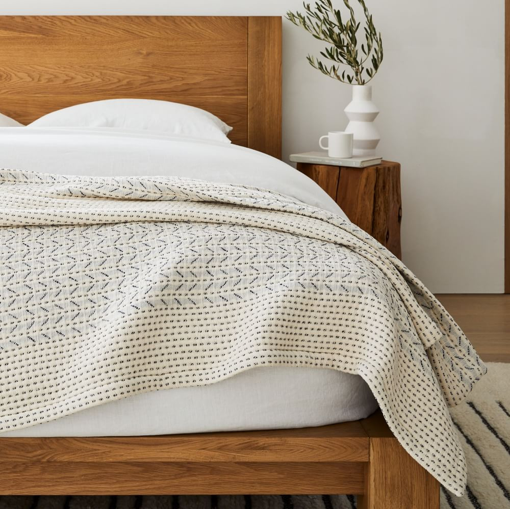 Dreamy Gauze & Herringbone Layered Bedding Look | West Elm (US)