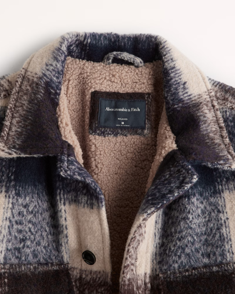 Sherpa-Lined Shirt Jacket | Abercrombie & Fitch (US)