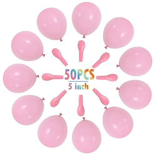 BEISHIDA 50Pcs Light Pink Party Balloons 5 Inch Light Pink Balloon Matte Latex Ballon White Round Balloons for Party Birthday Wedding Graduation Anniversary Baby Shower | Amazon (US)