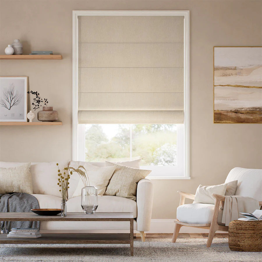 Country Retreat Roman Shades | Avery Natural | SelectBlinds | Select Blinds
