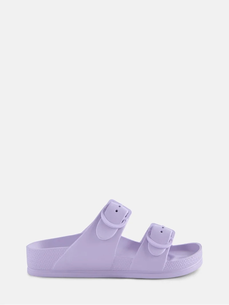 Wonder Nation Little and Big Boys or Girls Two Buckle Footbed Slide Sandals | Walmart (US)