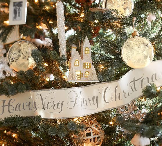 Have a Very Merry Christmas Glitter Script Paper Garland | Pottery Barn (US)