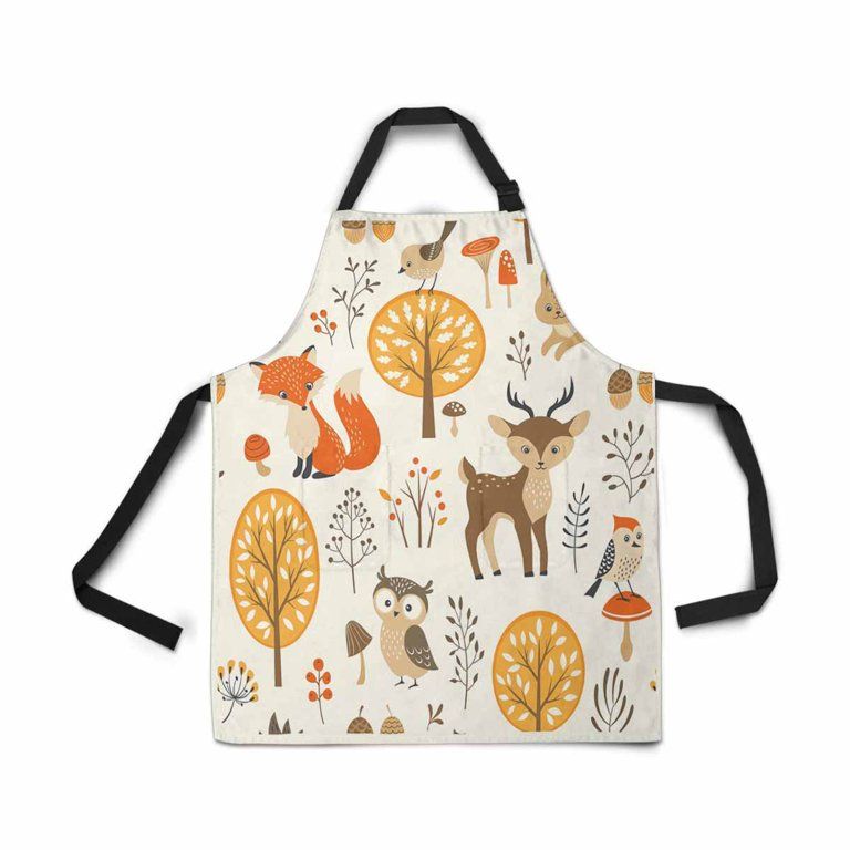 AshleighASHLEIGH Autumn Fall Forest with Cute Harvest Apron for Women Men Girls Chef with Pockets... | Walmart (US)